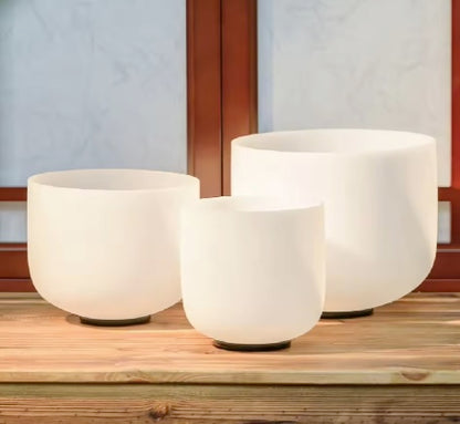 3 pcs Frosted Crystal Singing Bowl Sets